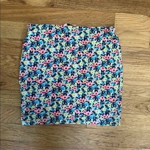 Floral Mini Pencil Skirt